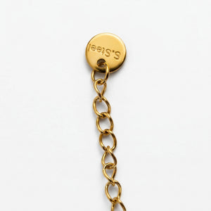 Paperclip Charm Crystal Station Gold Bracelet – Sliding CZ Stones | Bunniwear