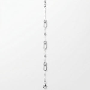Silver Sliding Stone Paperclip Charm Bracelet – Moving CZ Stones | Bunniwear