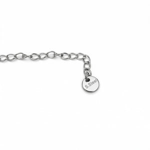 Silver Sliding Stone Paperclip Charm Bracelet – Moving CZ Stones | Bunniwear