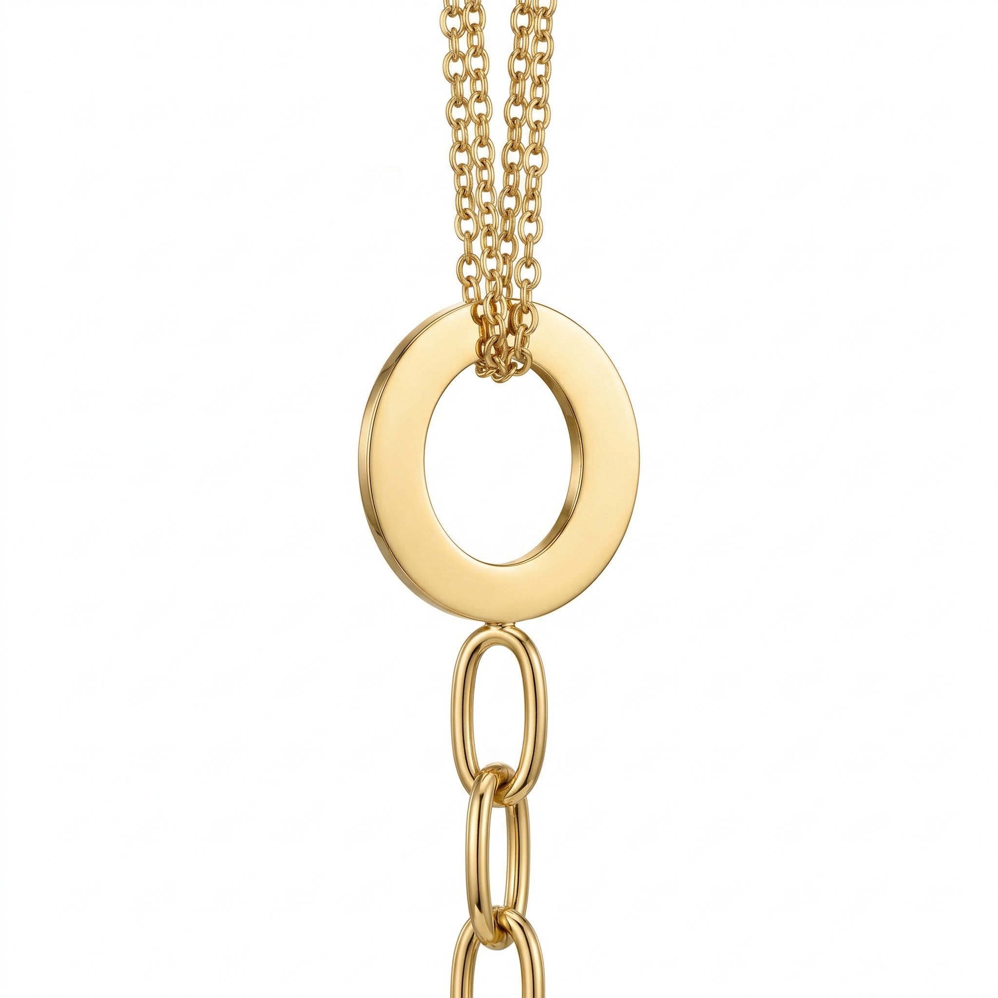 Mixed Chain Open Circle Gold Bracelet – Cable & Paperclip Links | Bunniwear
