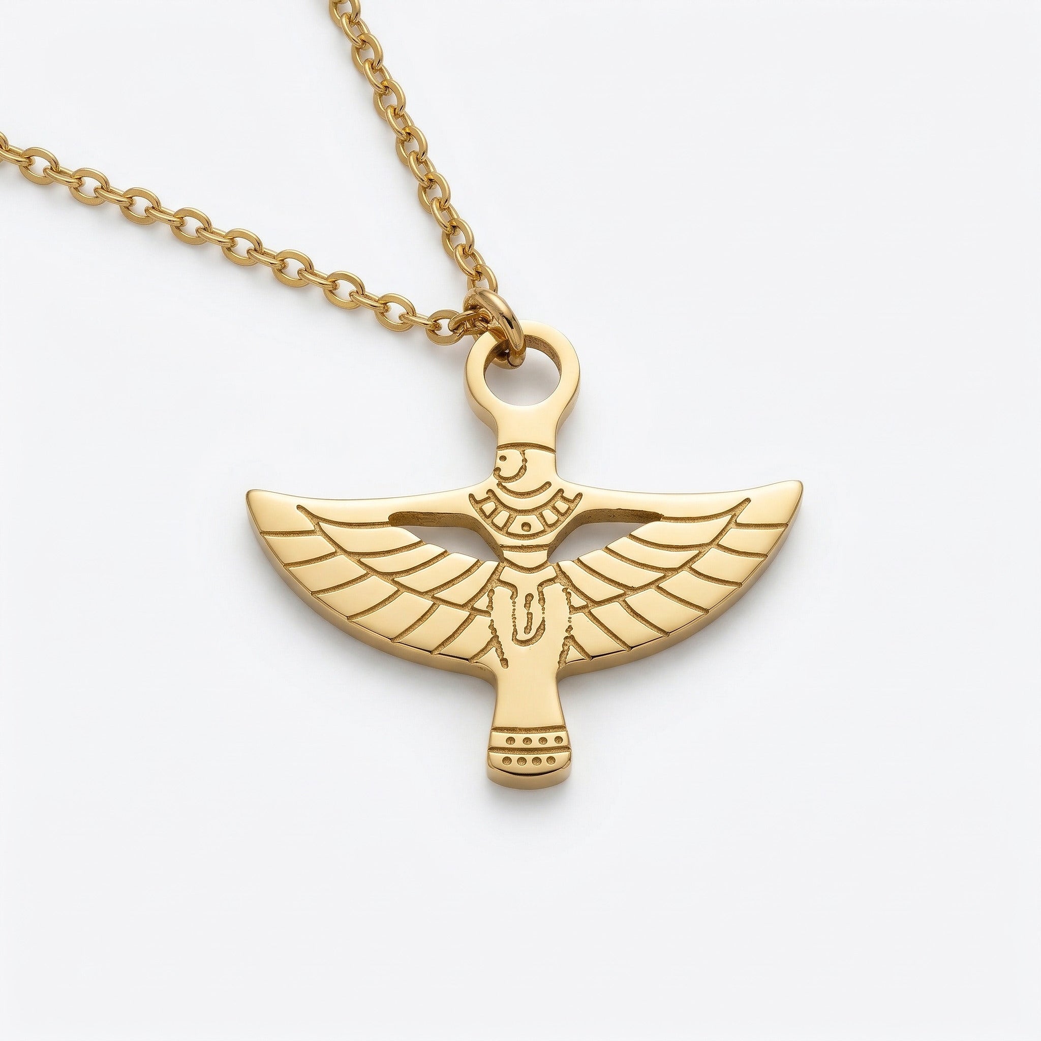 Goddess Isis Wings Gold Necklace