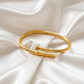 Gold Nail Bangle Bracelet – Bold Minimal Design