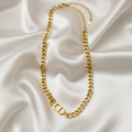Gold Cuban Chain Necklace – Statement Curb Chain with Front Lock