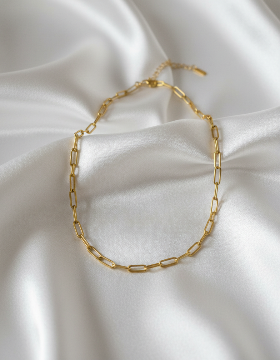 Gold Paperclip Chain Necklace – Minimal Link Chain