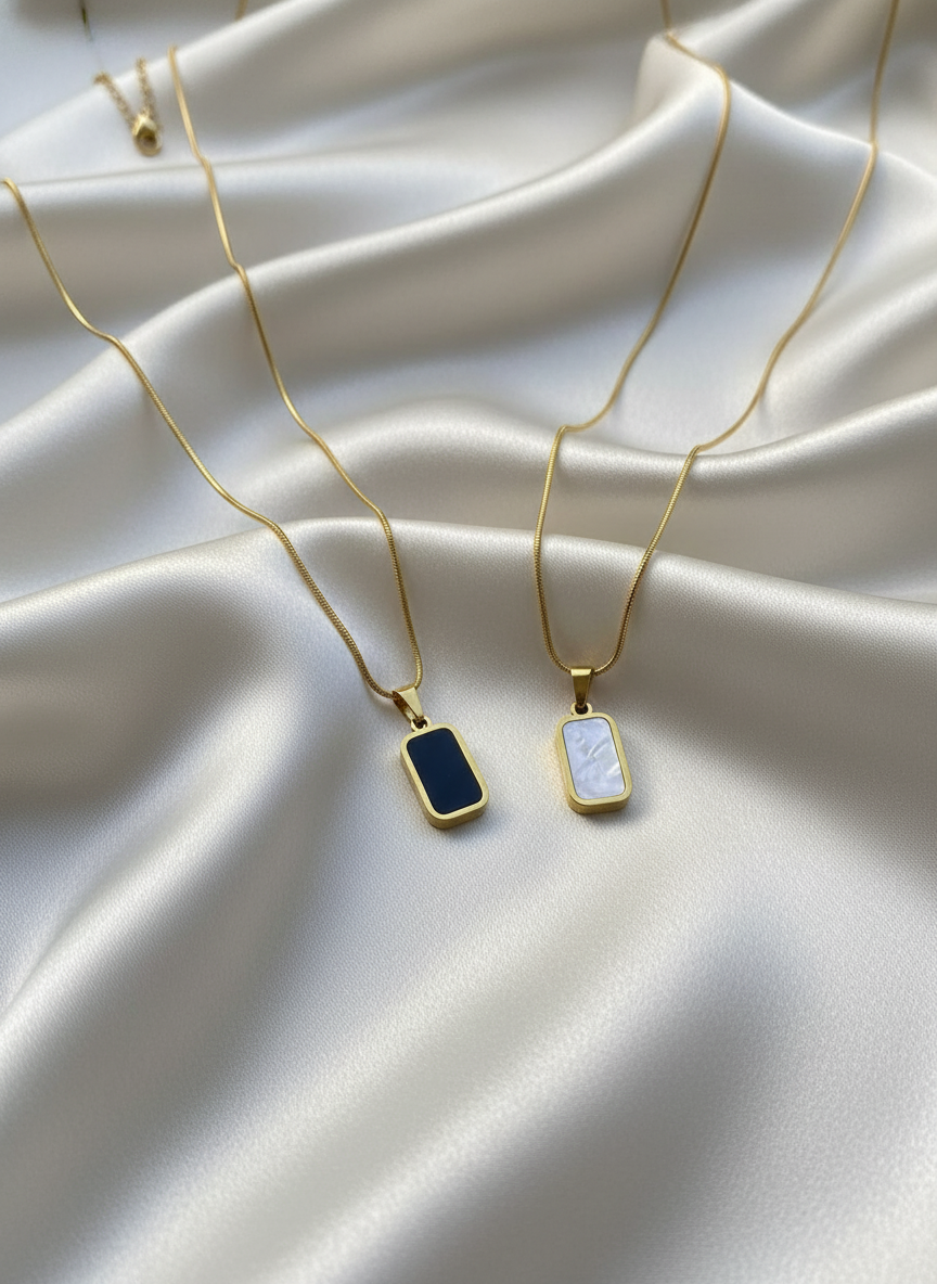 سلسلة مستطيل وجهين – أسود ولؤلؤي