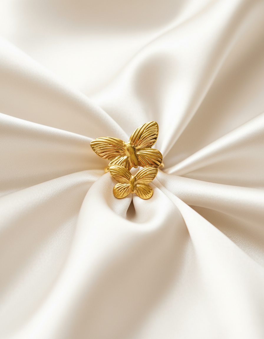 Gold Butterfly Statement Earrings – Sculptural Design