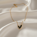 Black Heart Necklace – Minimal Gold Heart Pendant
