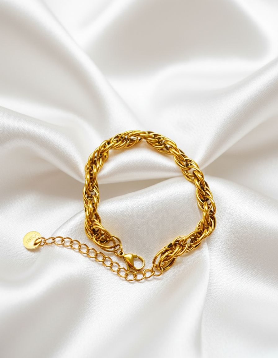 Gold Braided Rope Bracelet – Bold Chain Design