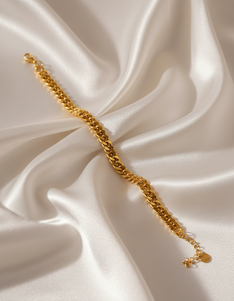 Classic Gold Cuban Chain Bracelet