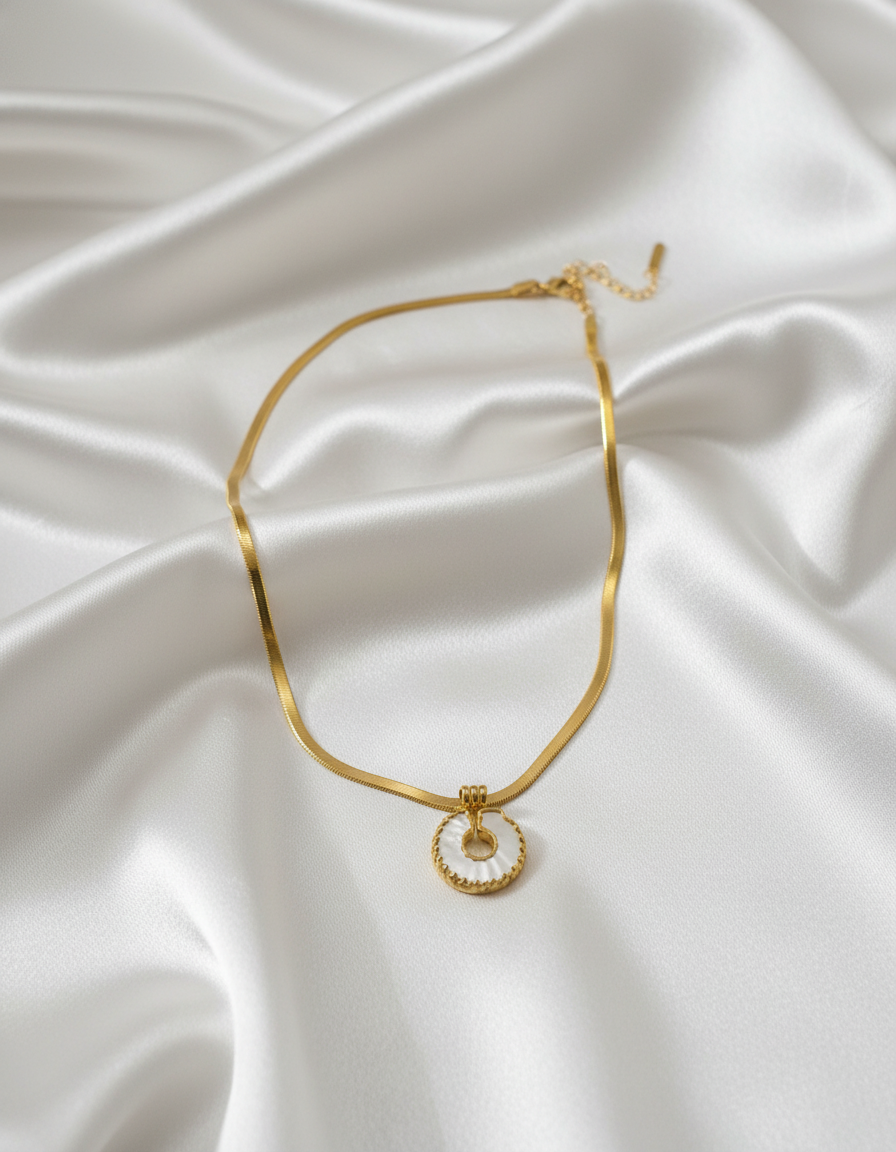 سلسلة لؤلؤة الأم الدائرية – دلاية دونات مفرّغة