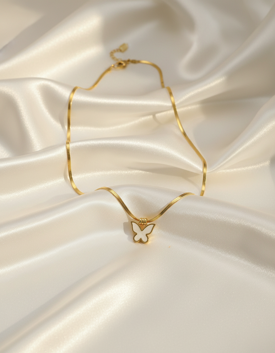 شوكر فراشة ناعم – سلسلة ثعبان ذهبي ستانلس ستيل بريميوم