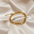 Gold Textured Chain Bracelet – Mixed Link Design