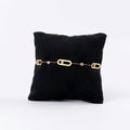 Paperclip Charm Crystal Station Gold Bracelet – Sliding CZ Stones | Bunniwear