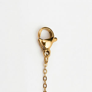 Paperclip Charm Crystal Station Gold Bracelet – Sliding CZ Stones | Bunniwear