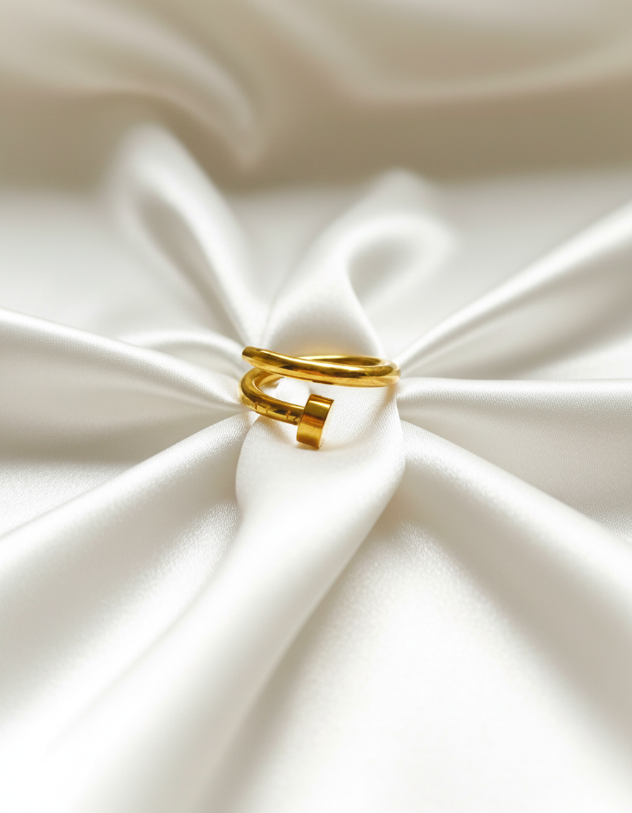 Gold Wrap Ring – Minimal Open Design | Sizes 17, 18, 19