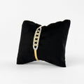 Five Stone Two-Tone Gold Bangle Bracelet – Vertical CZ Stones in Pavé Frame | Bunniwear