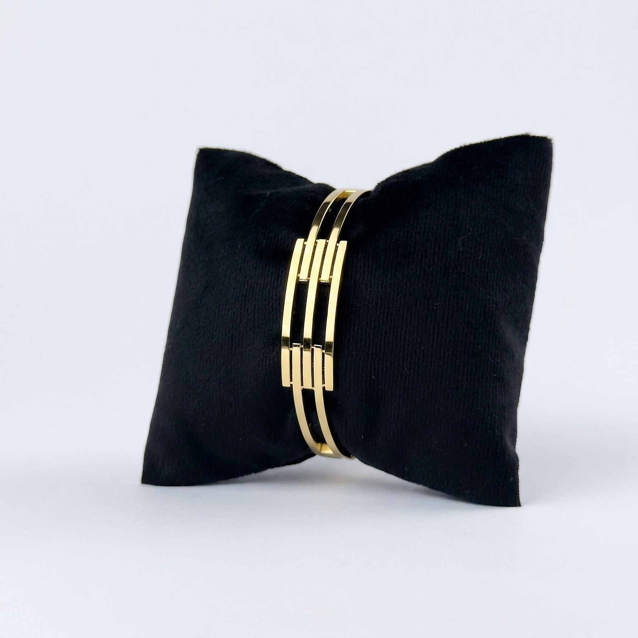 Triple Bar Geometric Gold Bracelet – Ladder Detail Design | Bunniwear