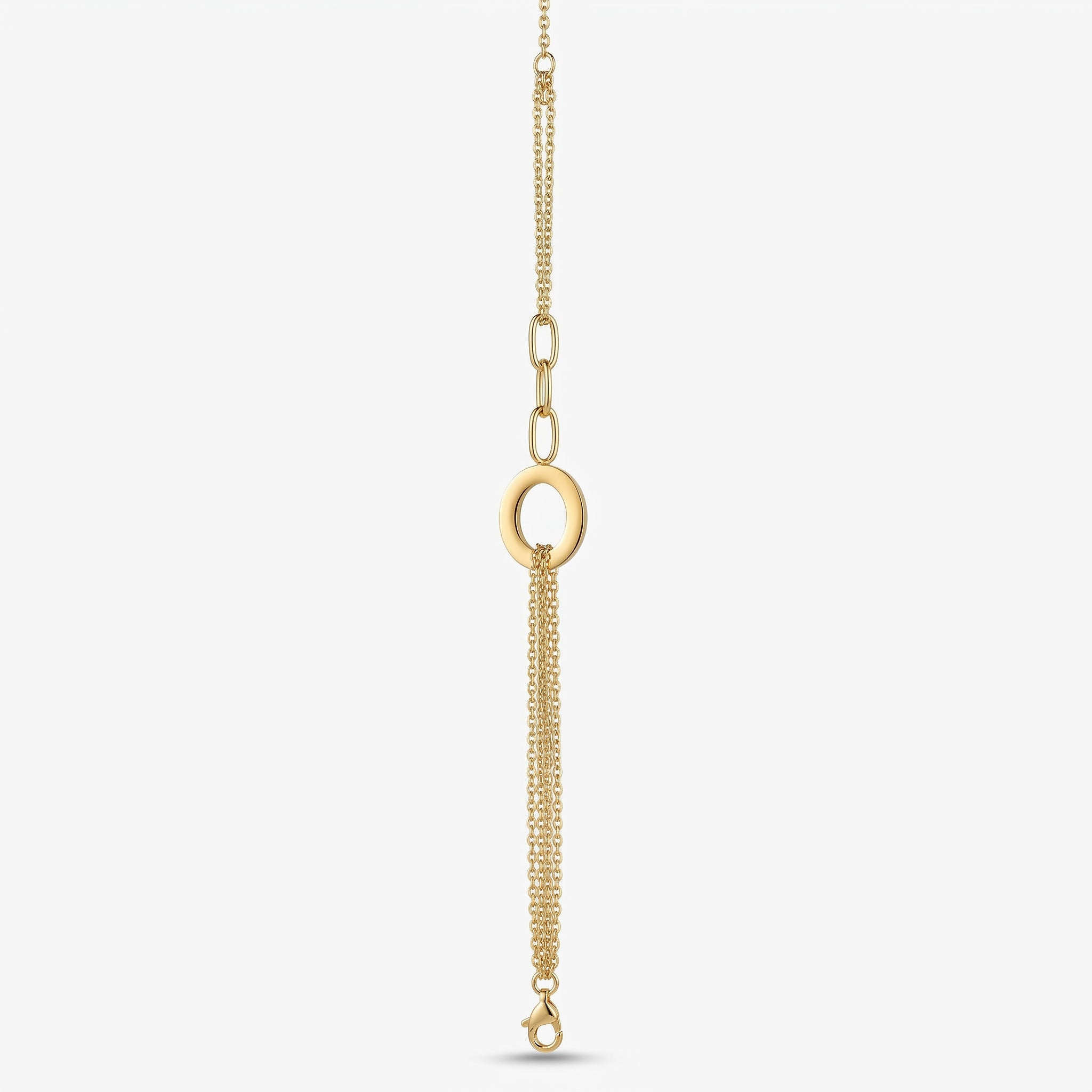 Mixed Chain Open Circle Gold Bracelet – Cable & Paperclip Links | Bunniwear