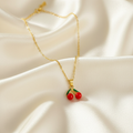 Cherry Enamel Necklace – Cute Red Cherry Pendant