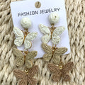 Boho Woven Burlap Dangle Earrings – Rose & Butterfly Fabric Design