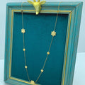 Gold Floral Hijab Chain – Multi-Strand Clover Flower Design