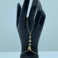 Crystal Butterfly Hand Chain Bracelet – Gold Pavé Charm Design