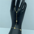 Black Clover Hand Chain Bracelet – Gold & Enamel Floral Design