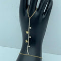 Star Crystal Hand Chain Bracelet – Dual-Tone Gold & Silver