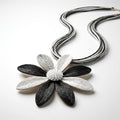 Black & White Burlap Rope Bracelet – Boho Layered Chain