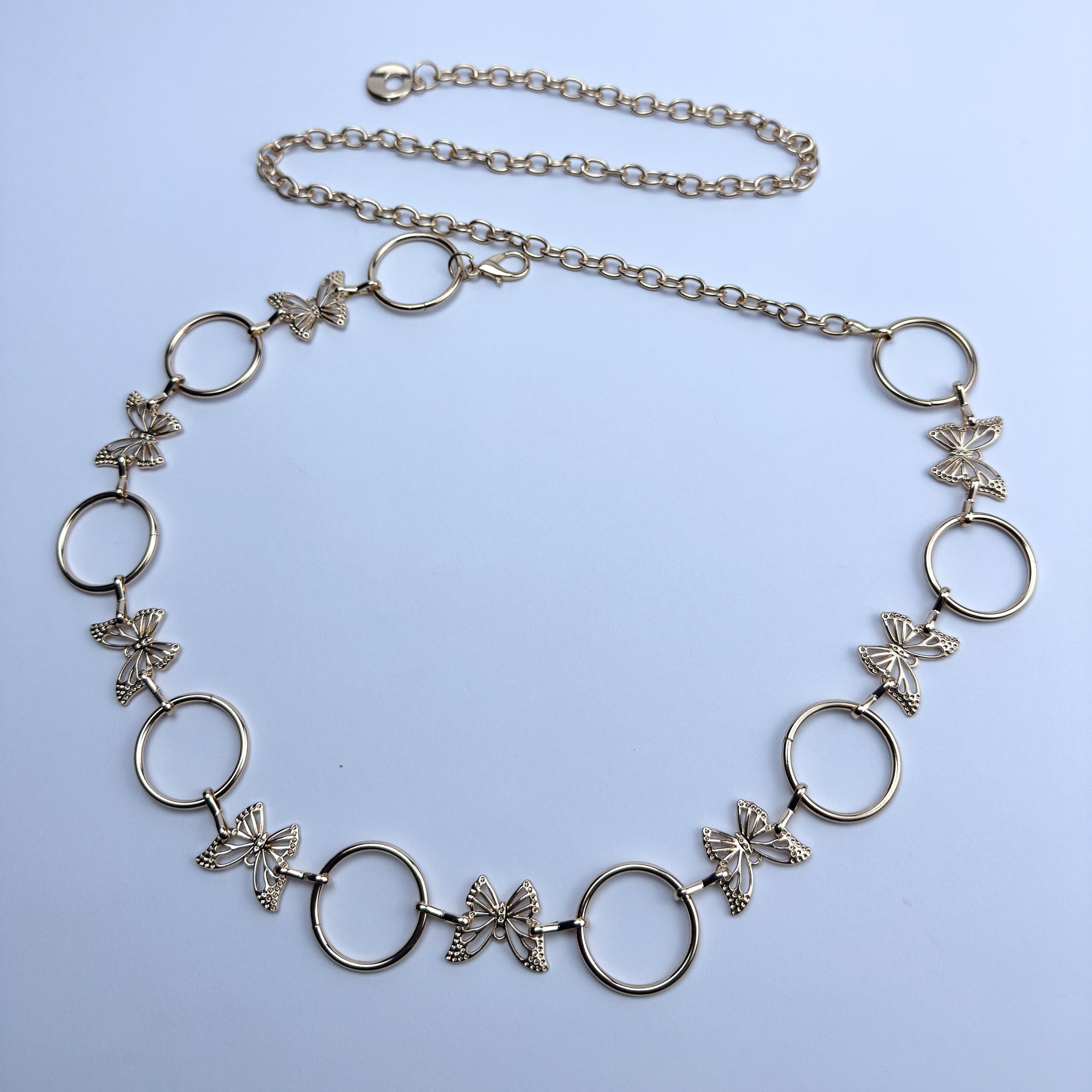 Gold Butterfly Ring Chain Belt – Feminine Waist Chain