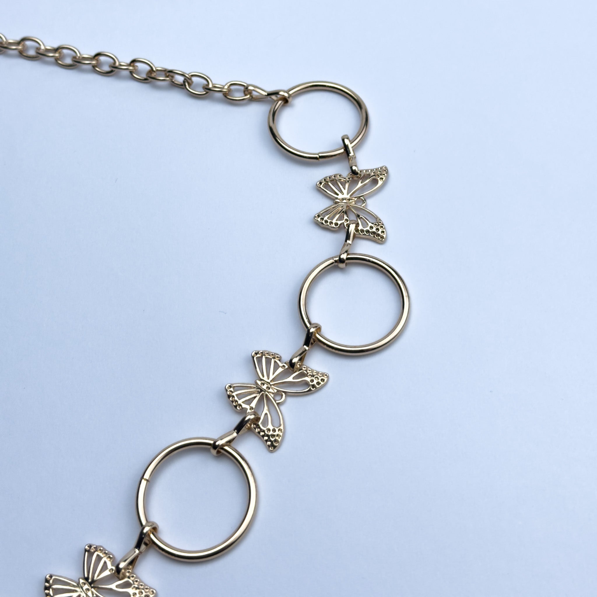 Gold Butterfly Ring Chain Belt – Feminine Waist Chain