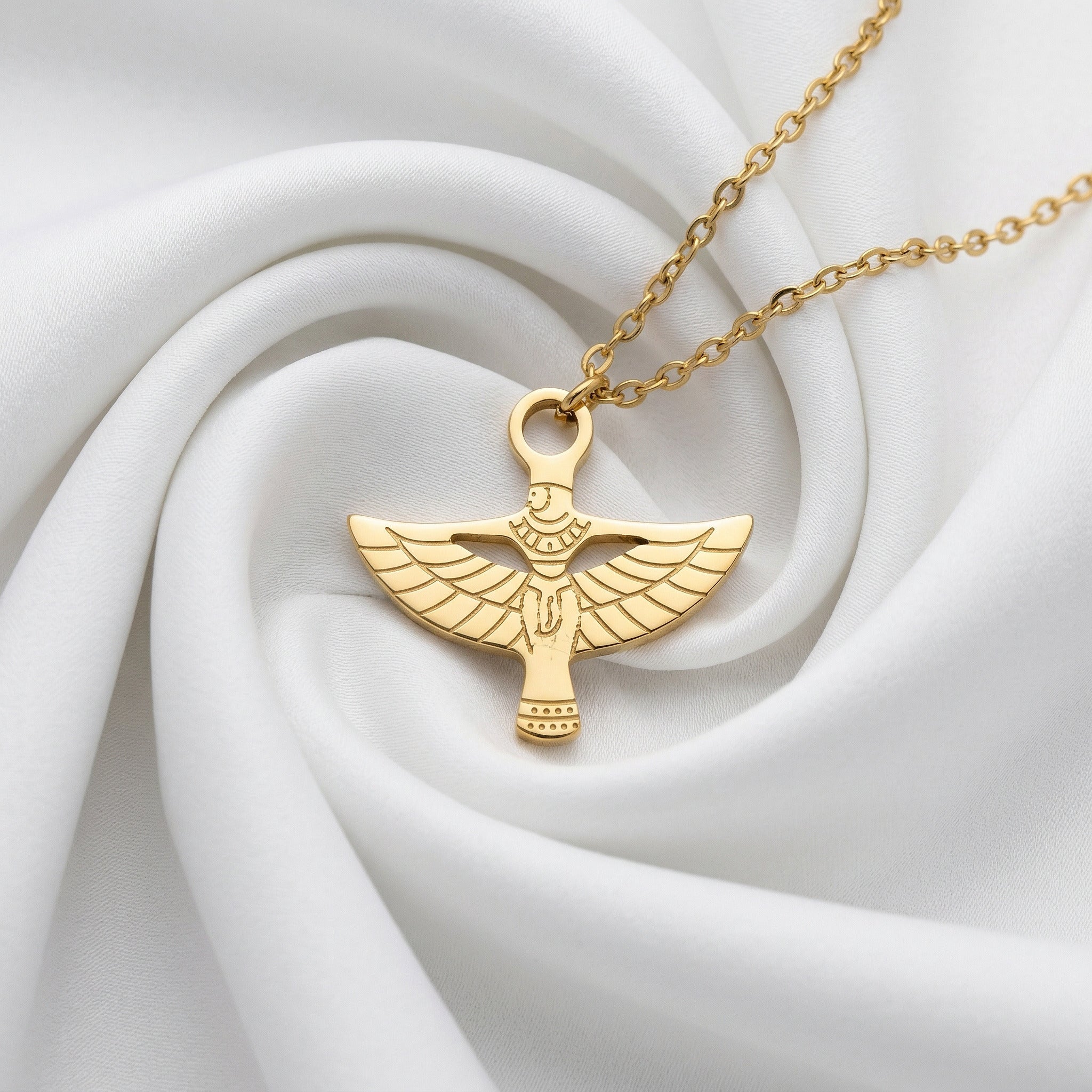 Goddess Isis Wings Gold Necklace