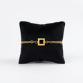 Solid Square Charm Multi-Strand Gold Bracelet