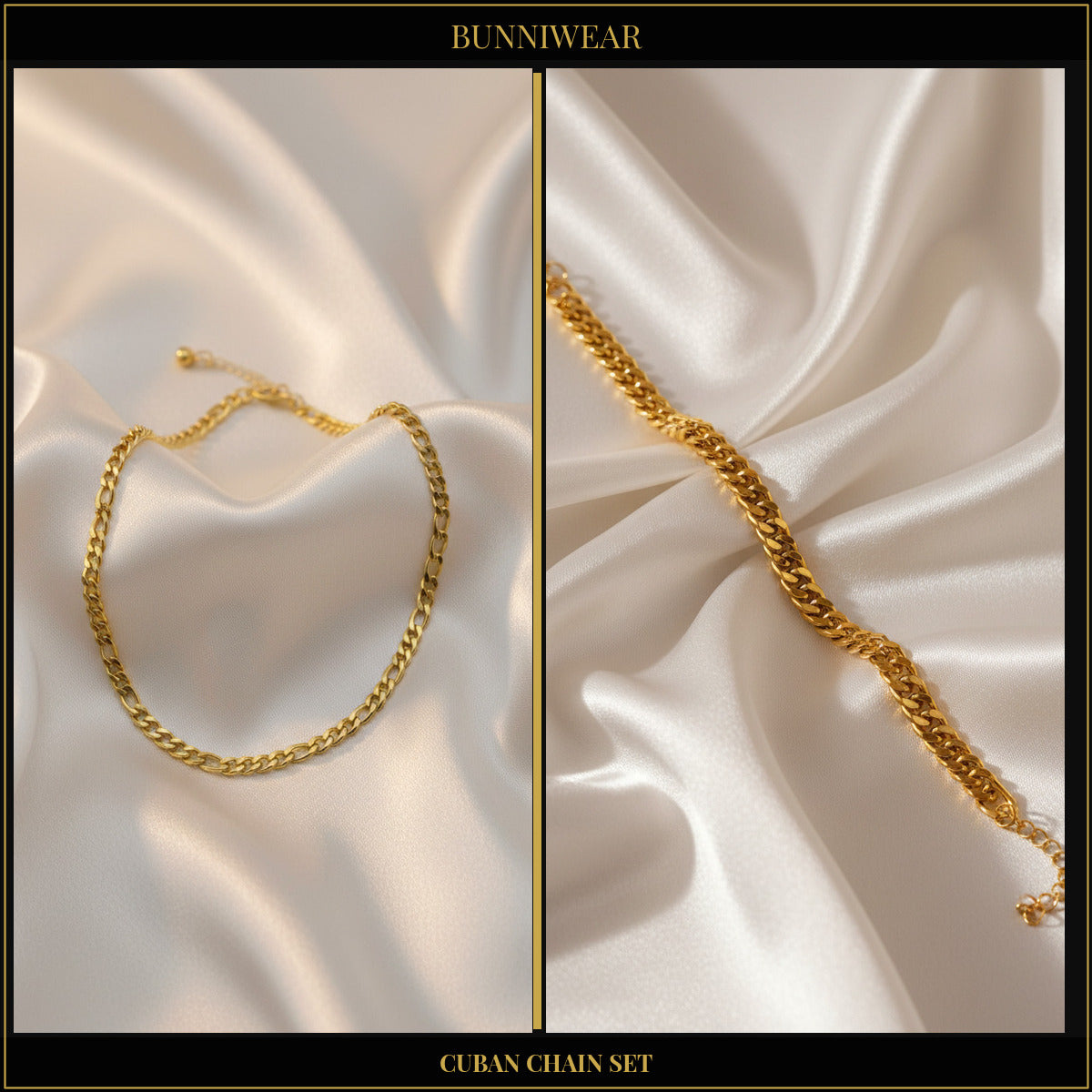 Bunniwear Cuban Chain Set – Necklace & Bracelet