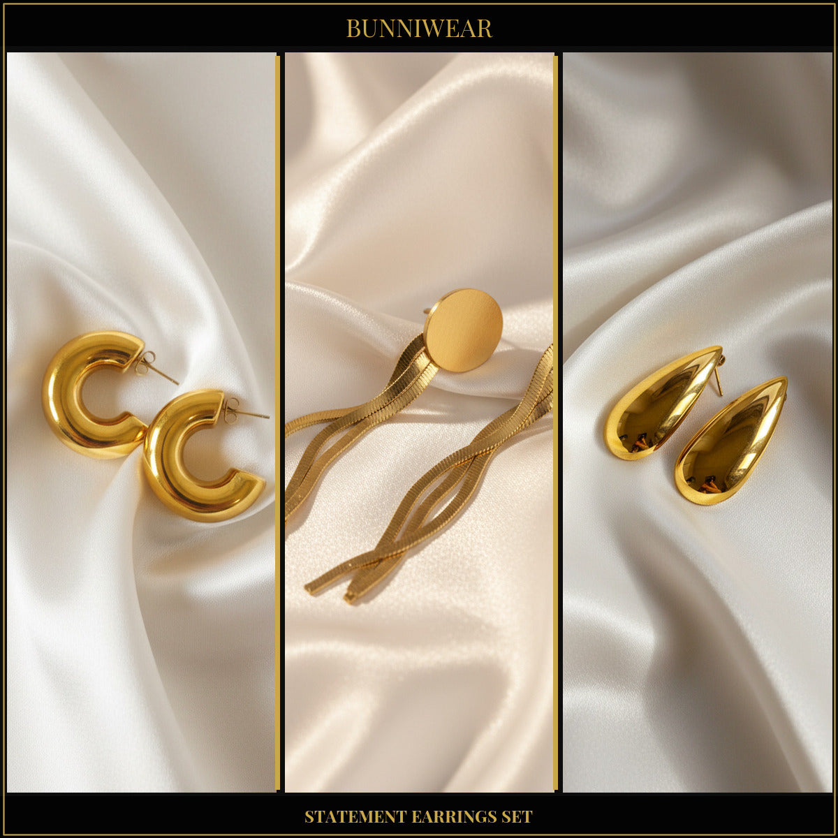 Bunniwear Statement Earrings Set – 3 Pairs