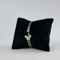 Silver Crystal Butterfly Bangle – Triple-Bar Pavé Design | Bunniwear